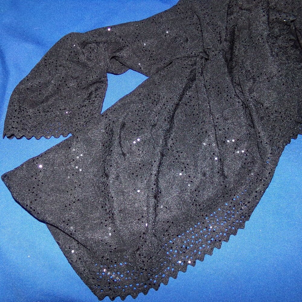 New Lightweight Black Floral Lace Edge Sparkle Jacket - 3X - No Tags
